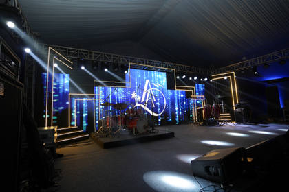 Stage and Backdrop — Sangeet decor — St. Regis